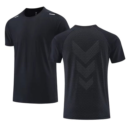Quick Dry Men Running T-Shirt Fitness Sports Top Gym Training Shirt Breathable Jogging Casual Sportswear