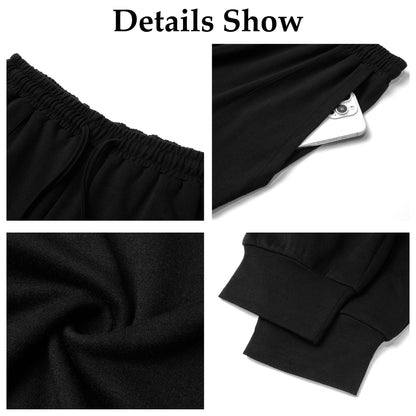 Sweatsuit Sets for Women 2 Piece Lounge Set Loose Jogger Sets Fall Outfits Sets Solid Tracksuits with Pockets