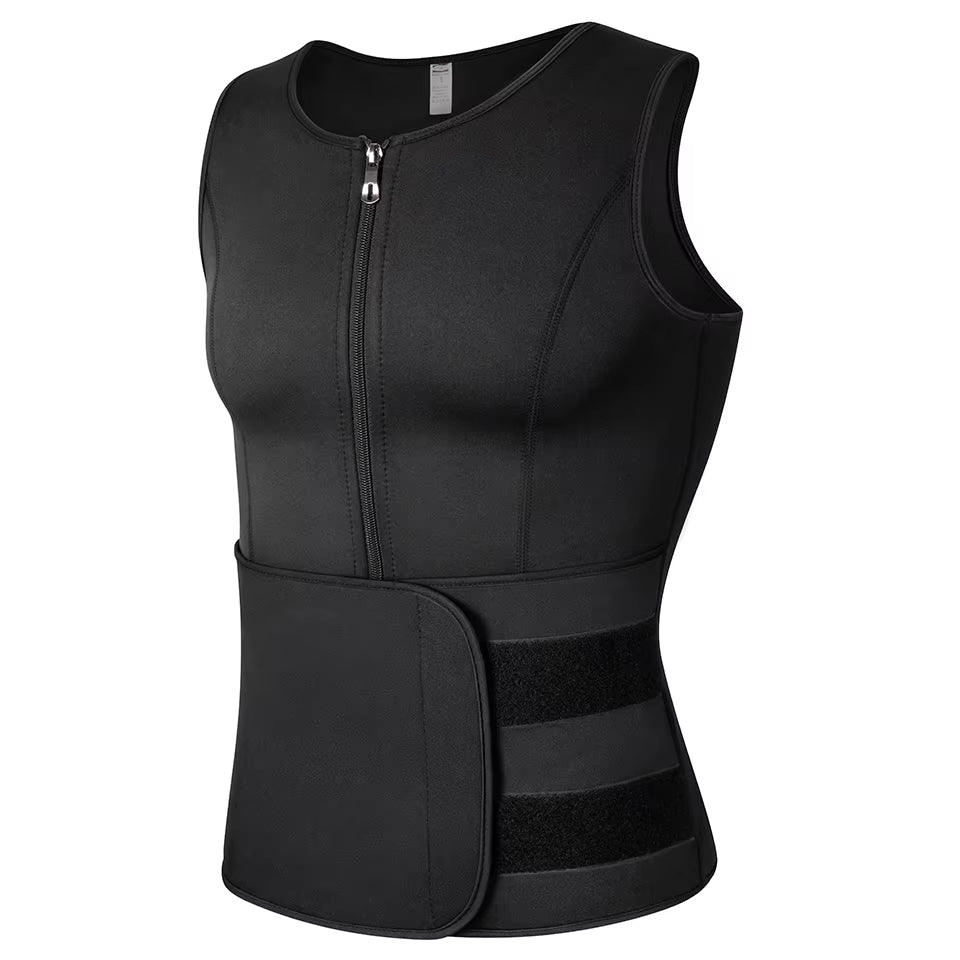 Mens Waist Trainer Vest Slimming Body Shaper Compression Shirt Workout Tank Top Shapewear Fitness Undershirt Fat Burn Sauna Suit