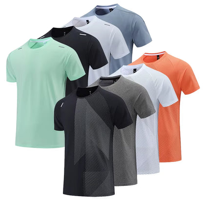 Quick Dry Men Running T-Shirt Fitness Sports Top Gym Training Shirt Breathable Jogging Casual Sportswear