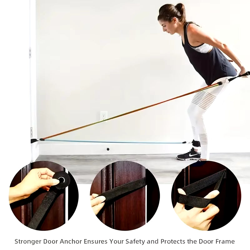 11Pcs TPE Resistance Bands Set, Resistance Bands with Door Anchor, Handles, Carry Bag, Legs Ankle Straps, Exercise Bands