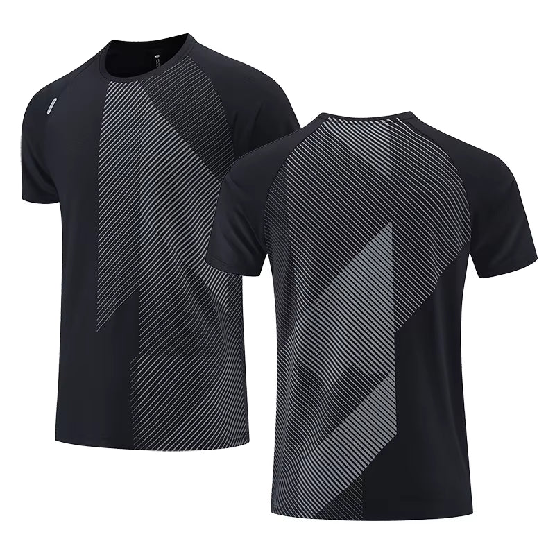 Quick Dry Men Running T-Shirt Fitness Sports Top Gym Training Shirt Breathable Jogging Casual Sportswear