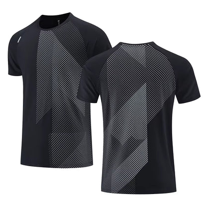 Quick Dry Men Running T-Shirt Fitness Sports Top Gym Training Shirt Breathable Jogging Casual Sportswear
